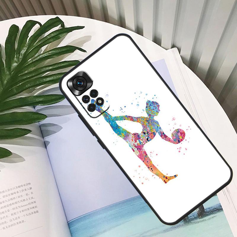Gymnastics Watercolor Printing Funda For Xiaomi Redmi Note 14 10 11 12 13 15 Pro Plus Case For Redmi 15 15C 14C 12C 10C 13C