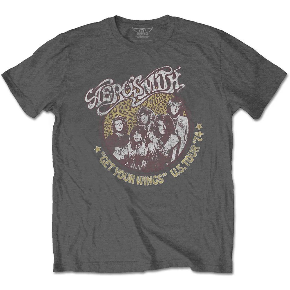Aerosmith Cheetah Print Official Tee T-Shirt Mens Unisex S
