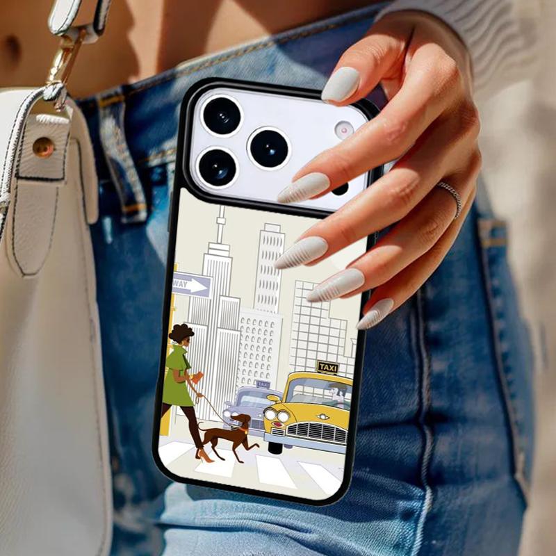 New York Lady Girl Phone Case For iPhone 17 Air 14 15 13 12 Max Cover For Apple 16e 11 Pro Max Plus Coque
