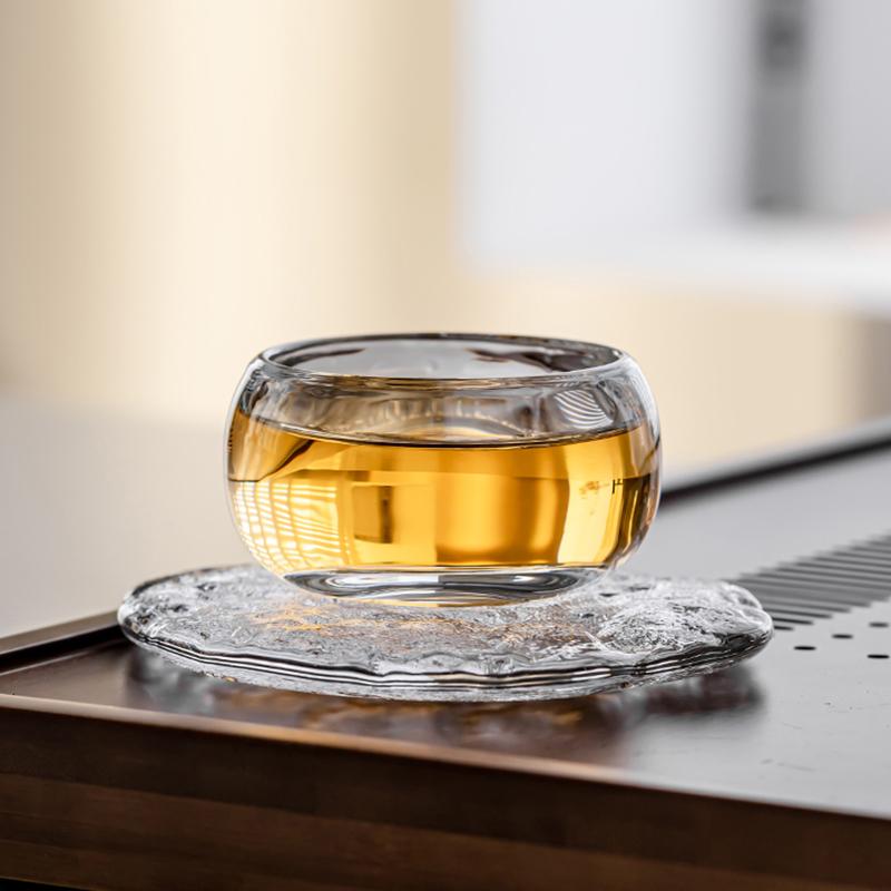 80ml Heat Resistant Glass Cup Household 2pcs Set Simple Hot Tea Cup Tea Bowl Suitable for Entertaining Guests Small Wine Glass