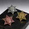 Spilla da Sceriffo Stella a Sei Punte Retro Spilla Distintivo d'Onore per la Sicurezza Gioielli
