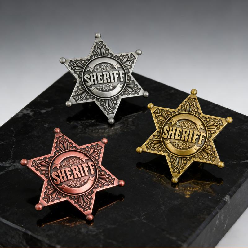 Spilla da Sceriffo Stella a Sei Punte Retro Spilla Distintivo d'Onore per la Sicurezza Gioielli
