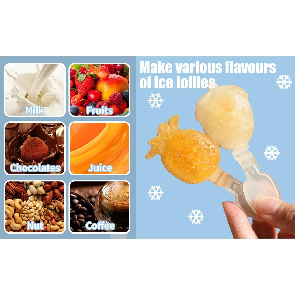 Kids Ice Cream Molds 6-Cavity Silicone Popsicle Mold with Lid, Food-Grade Silicone, Green, Reusable DIY Ice Pop Maker Accessories