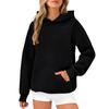 Autumn Winter Pitted Stripes Hooded Sweatshirt Women Comfortable Casual Hoodie Female Kangaroo Pocket Splice Pullover Outerwear