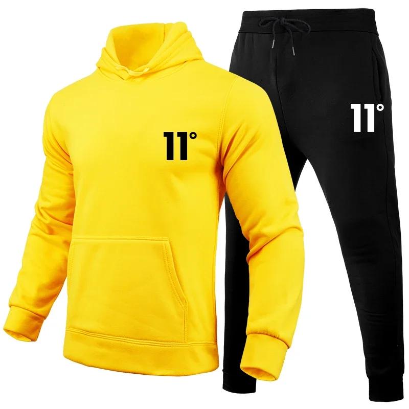 Simple Fashion Outdoors Men's Tracksuit Sports Daily Jogging Hot Sale Men Hooded Single Piece Sportswear and Sweatpant Man Suit