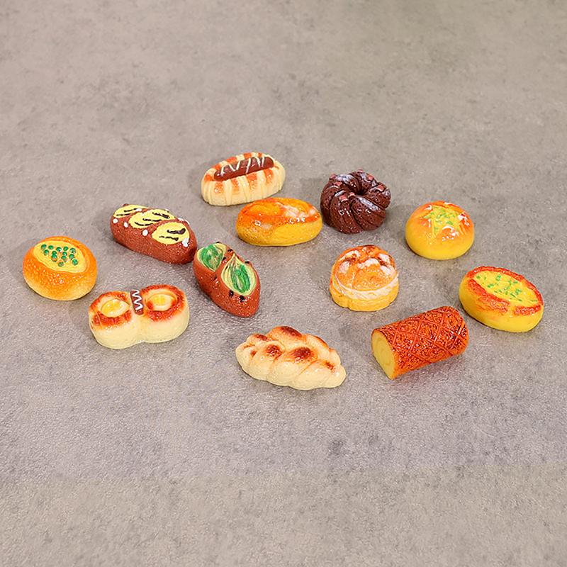 Mini Bread Cabinet For Dollhouse Miniature Bread Basket Miniature Simulation Bread Dessert Model Toys Supermarket Scene Decor