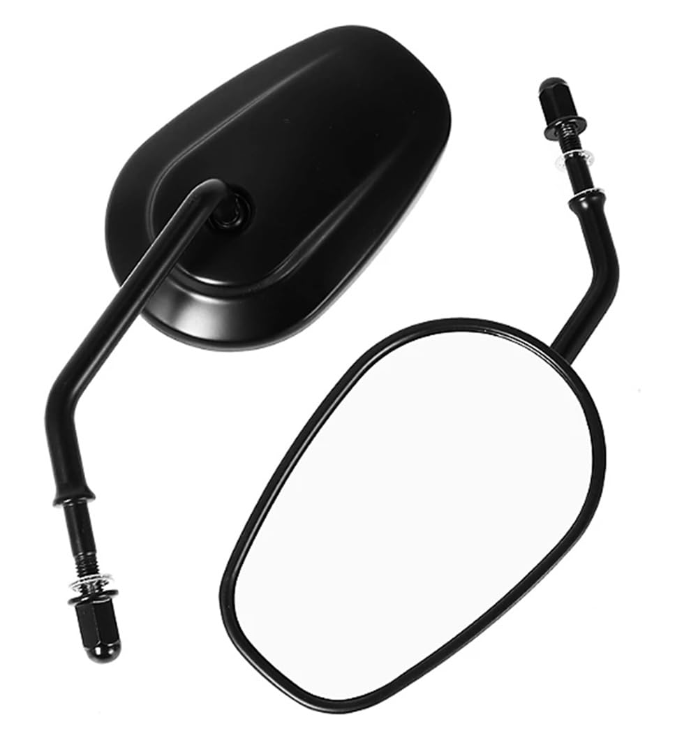 

Left and Right Set of Rearview Mirrors for Matte Oval Compatible with and Aftermarket Harley-Davidson, Black/Chrome Plated, Type, Sportster, Dyna,