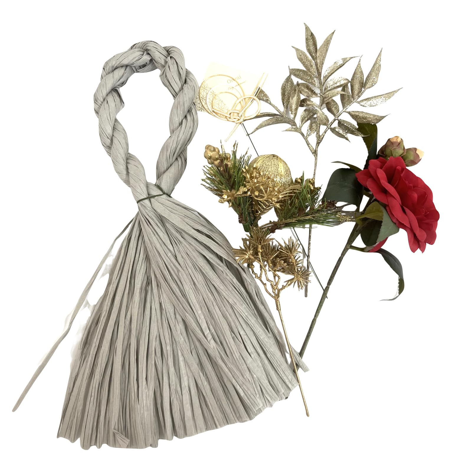 

Набор для DIY-композиции ADOSSY Shimenawa Shimekazari, Стильные оригинальные материалы для симэнавы, Бумажный DIY-набор с соломенным видом, Набор для самодельного симэкадзари (Серый)