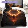 Flame Phoenix  Pattern Bedding Quilt Set Quilt Cover Pillowcase Home Decoration  Gift (1 * duvet cover + 2 * pillowcase, without core)
