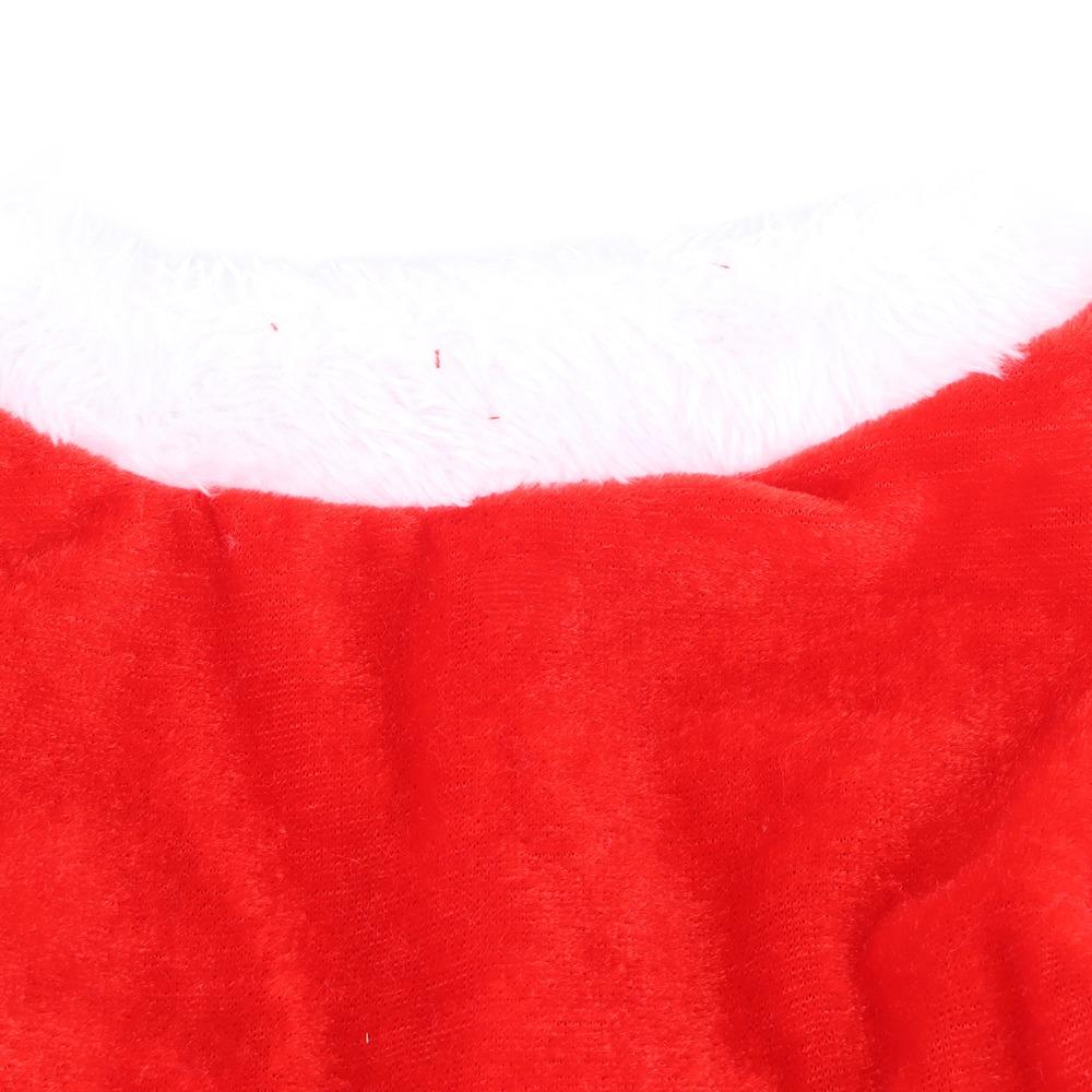 Roter Hund Weihnachtsmann Kleid Netz Samt Haustier Outfit Waschbar Roter Netzrock Weihnachtsfeier