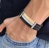 Individuelles dünnes Lederarmband, personalisierbares verstellbares Armband, Punk-Leder-Wrap für Damen und Herren