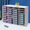 36 Slot Literature Organizer Adjustable White Wood File Sorter Mail Center Classroom Magazine Storage Rack