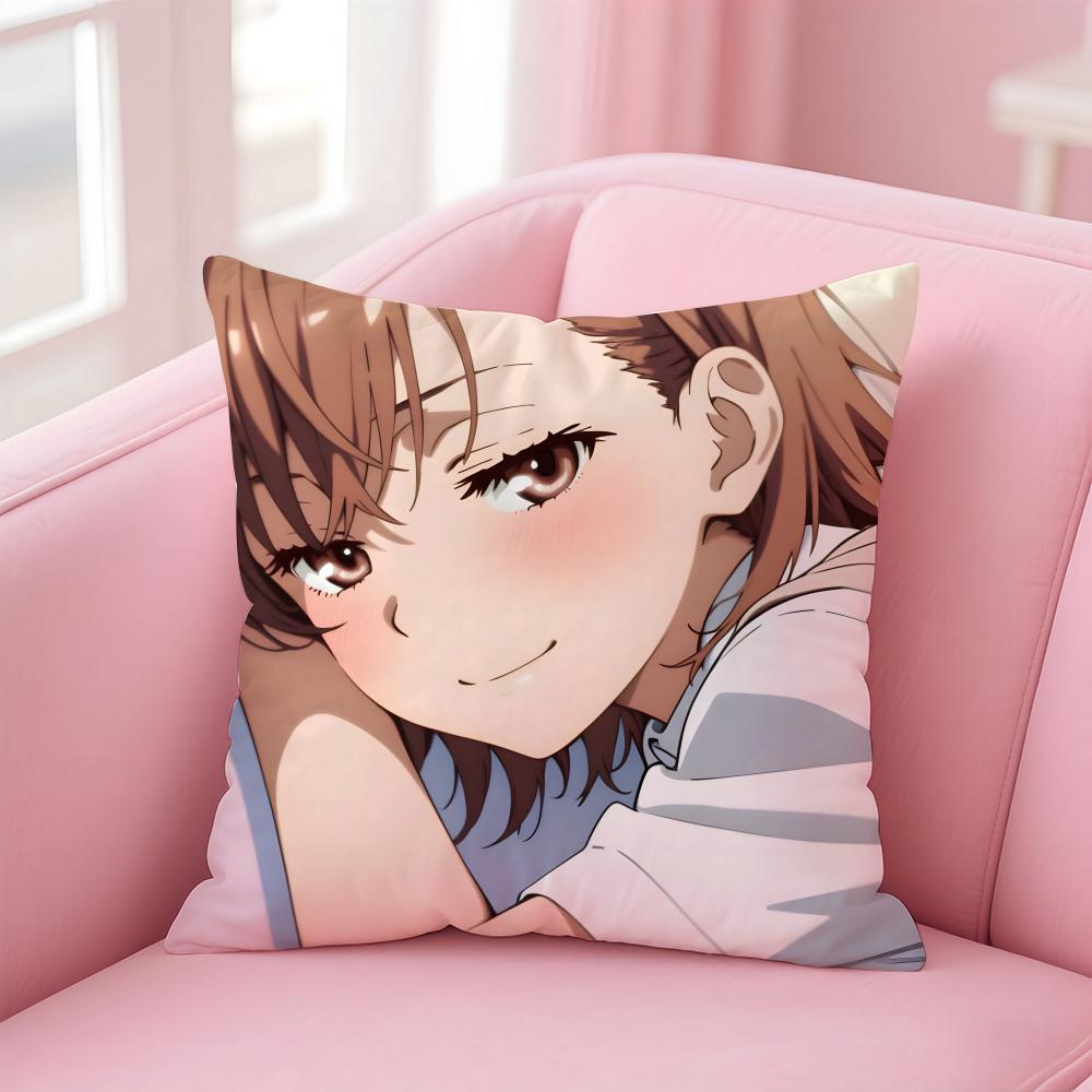 anime A Certain Scientific Railgun Cushion Cover Comfortable Reversible Pillow Cover Ideal for Car Sofa Bedroom & Beyond