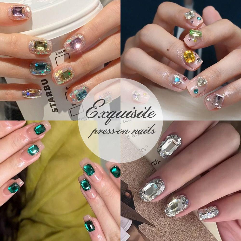 120Pcs/Box Colorful 3D Nail Art Rhinestones Flat Back DIY Nail Art  Manicure Accessory