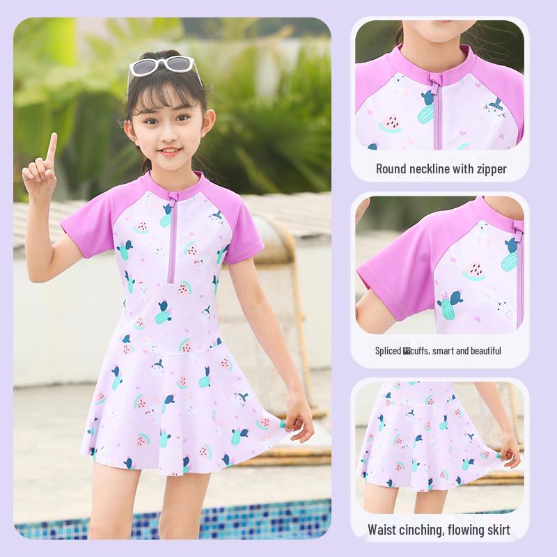 Korean Style Cartoon Swimsuit for Kids - One-Piece or Toddler Two-Piece Options