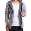 Men's Plus Velvet Thick Knit Hooded Cardigan Sweater
