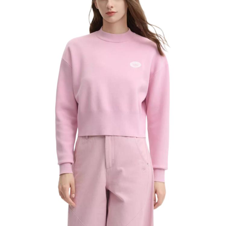 FILA Original Fashion Casual Comfortable Short Pullover Knit Sweater Women sweater Dark-Cherry-Blossom-Pink F51W449401F-PK