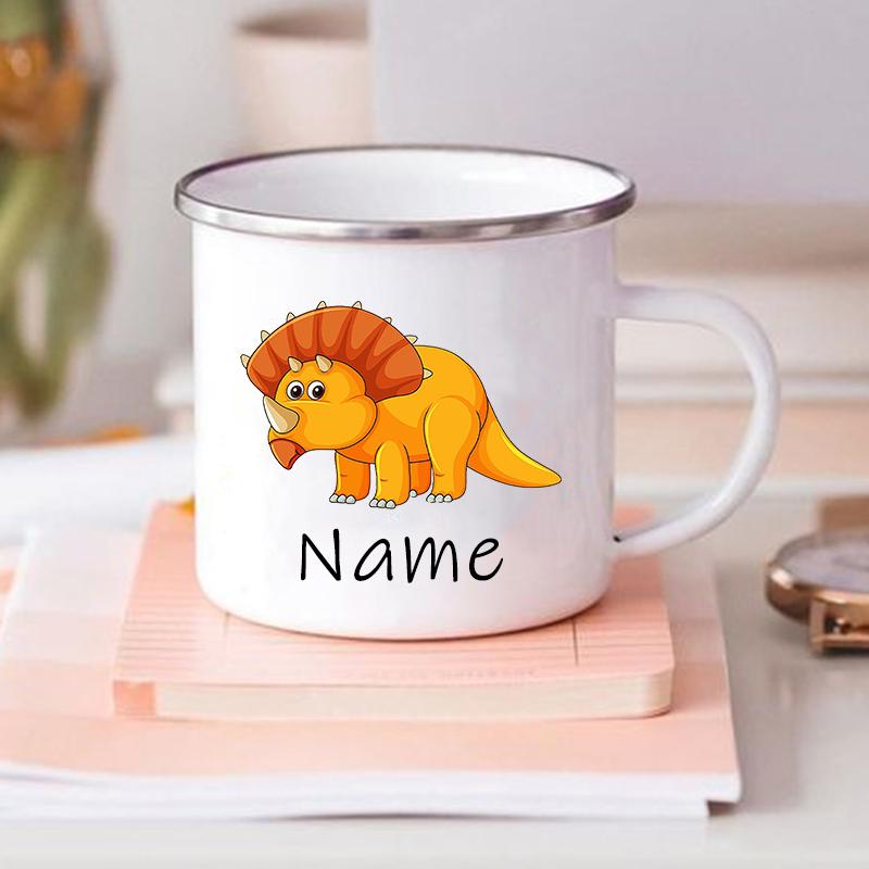 Benutzerdefinierte Dinosaurier mit Namen Kaffeetasse personalisierte Kinder Tasse Geburtstag Party Gefälligkeiten für Kinder Kinder Weihnachten Valentinstag Geschenk