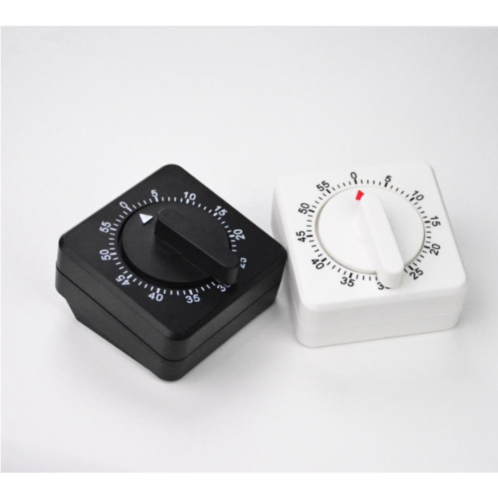 Kitchen Square Timer 60 Minute Simulated Mechanical Rotation Timer Reminder Kitchen Cooking Timer White