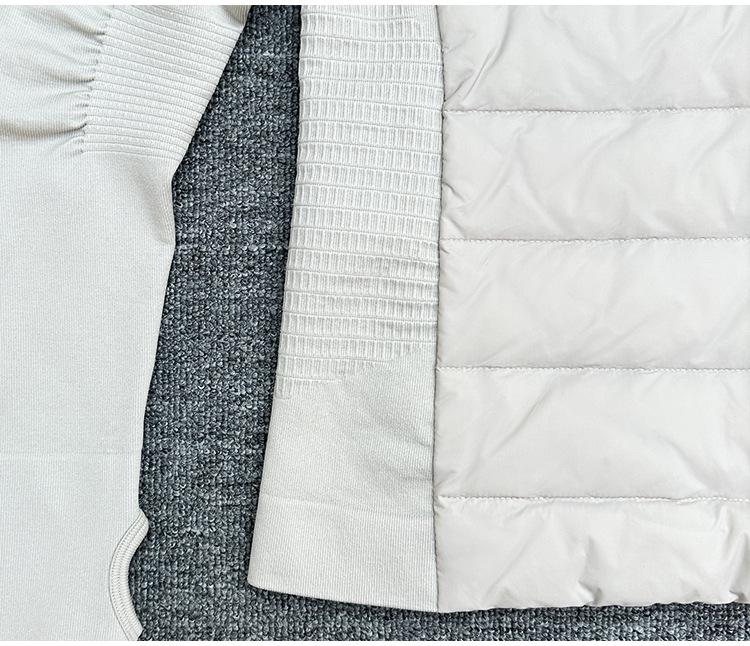 Women's Short Slimming Lightweight White Goose Down Jacket for Running and Outdoor Yoga - Autumn/Winter