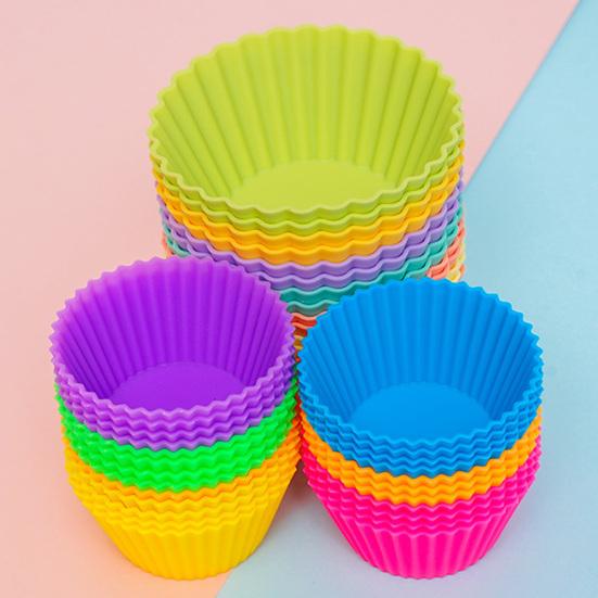 6 Stück Silikon Muffin Eierkuchen Backformen Antihaft Lebensmittelqualität Form für Ofen Mikrowelle & Gefrierschrank Leicht zu lösend Wiederverwendbare Kuchenform für Cupcakes Brot