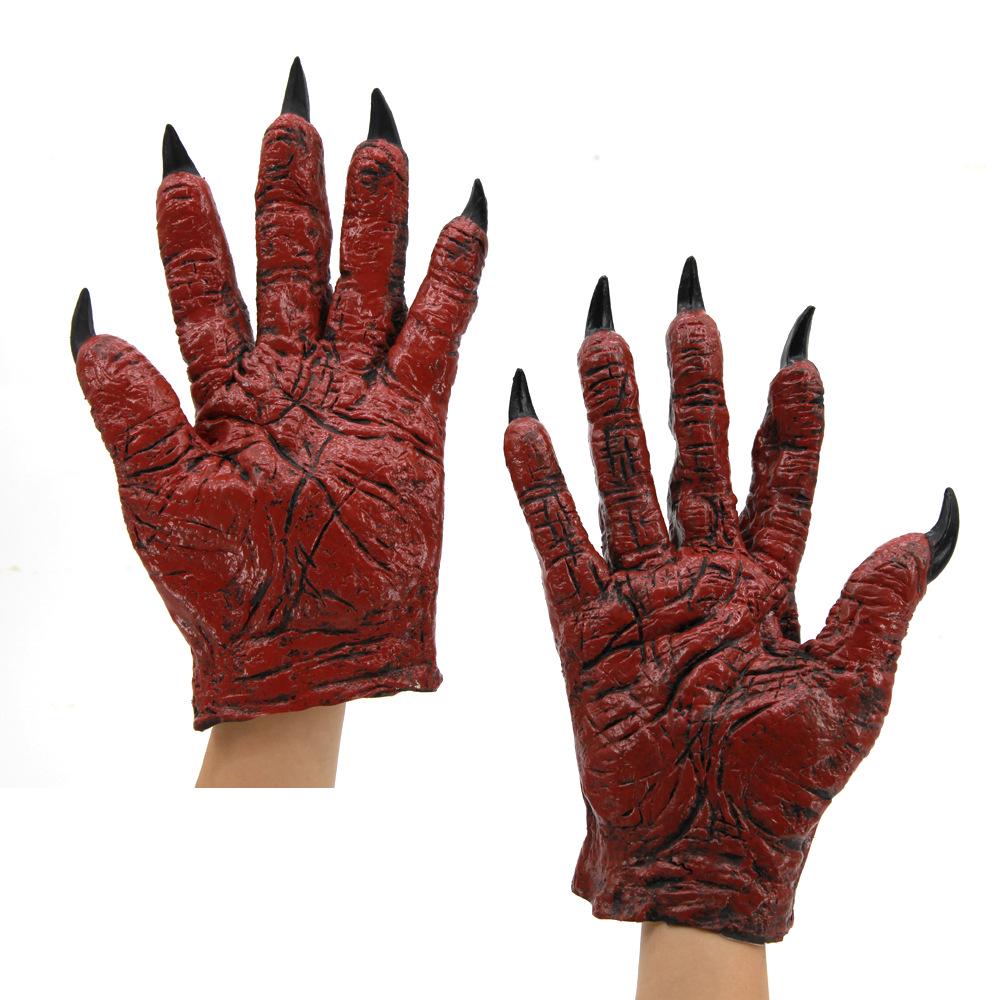 Halloween Demon Mask & Latex Gloves Cosplay Set