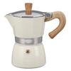 Moka Coffee Pot Octagonal Aluminum Classic Portable Hand Brewing Coffee Maker Moka Pot for Camping Home Use White 6 Cups