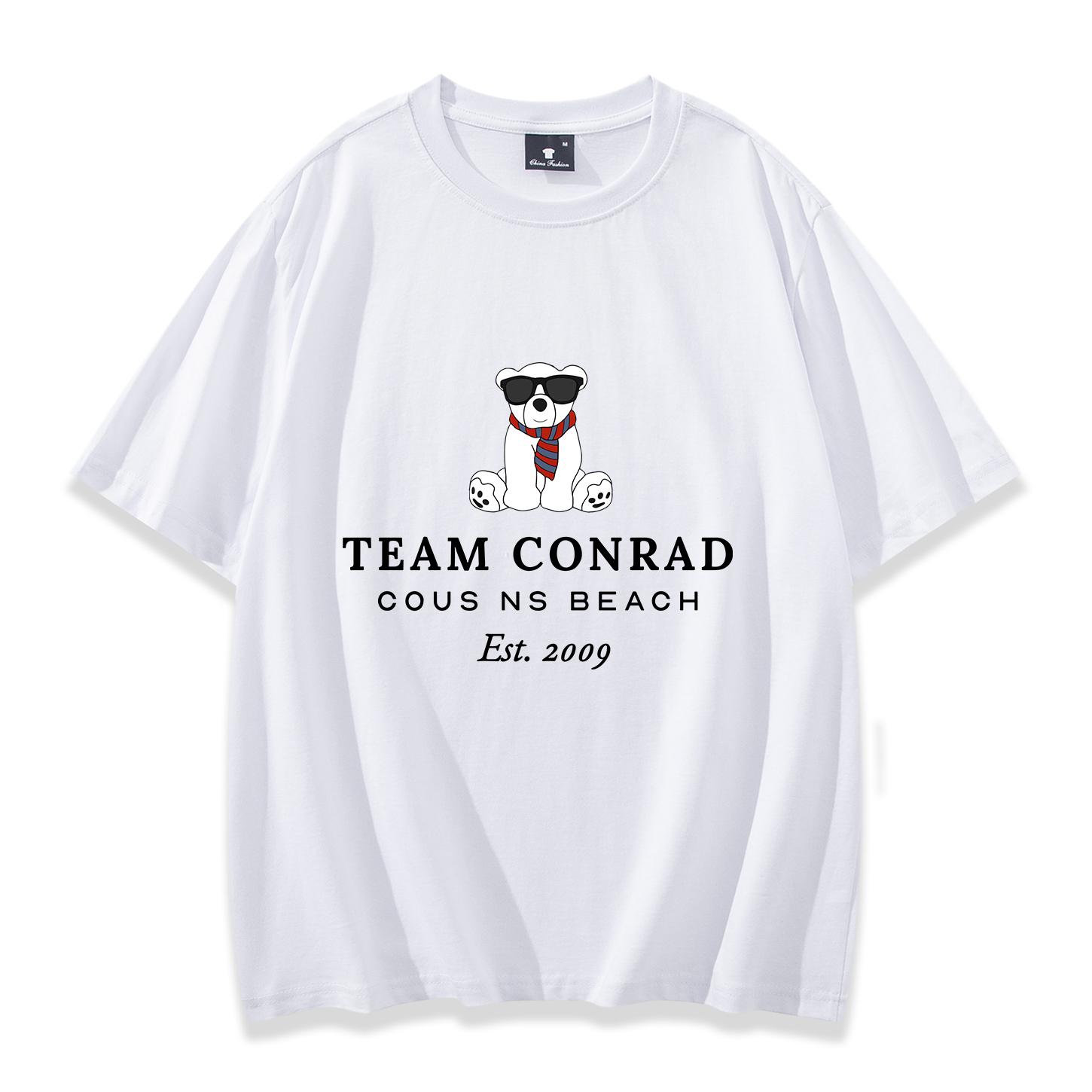 Футболка Team Conrad Футболка Лето, когда я стала красивой Футболка с кастомным дизайном Cousins Beach Мужская Женская с коротким рукавом Уличная одежда Топы S