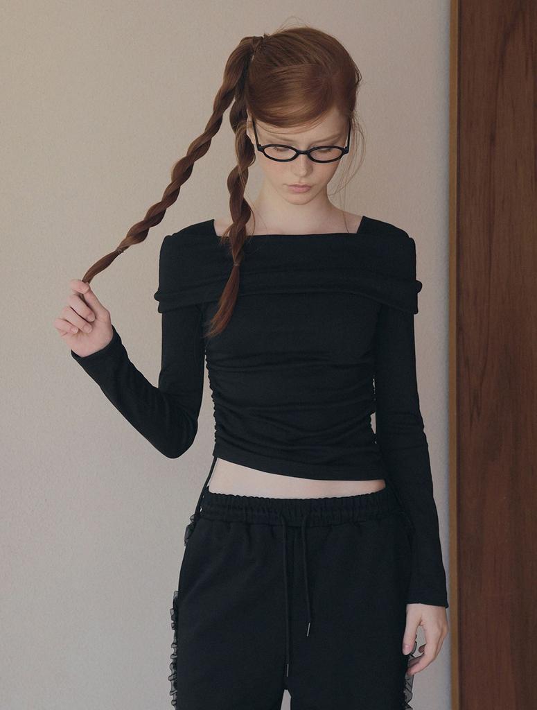 Teuwi Dewin Two-Way Drape Strap Long Sleeve T-Shirt