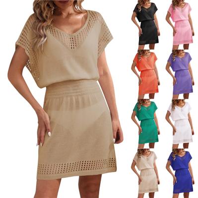 Γυναικεία καλοκαιρινά φορέματα casual φόρεμα Σέξι κοντομάνικα σαμαράκια Φορέματα μπλουζάκια Boho κοντό φόρεμα για πάρτι