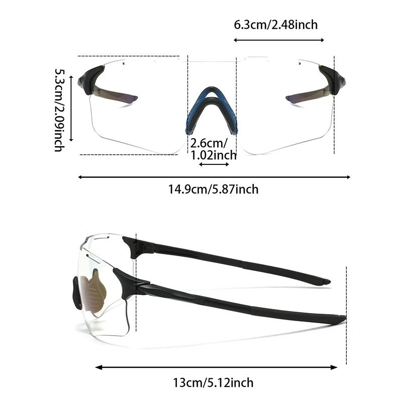 Rimless Photochromic Sports Goggle Men Fashion Professional Cycling Sunglasses Women Trendy Outdoor Protective Shades