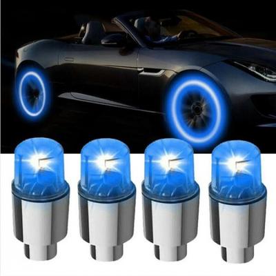 4x Car Wheel Tire Tyre Air Valve Stem Blue LED Light Lamp Caps Cover Accessories