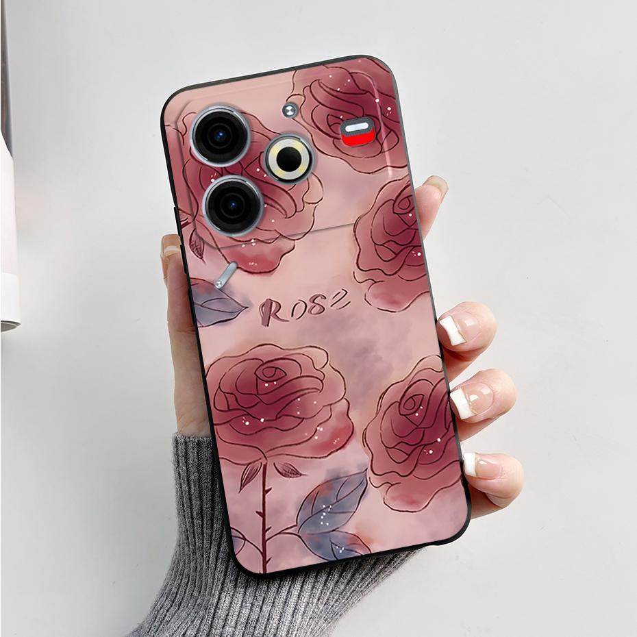 6.78" For Tecno Pova 6 Neo Case Pova6 Neo Back Cover Stylish Pattern Black Silicone Soft Phone Cases For Tecno Pova 6 Neo Fundas