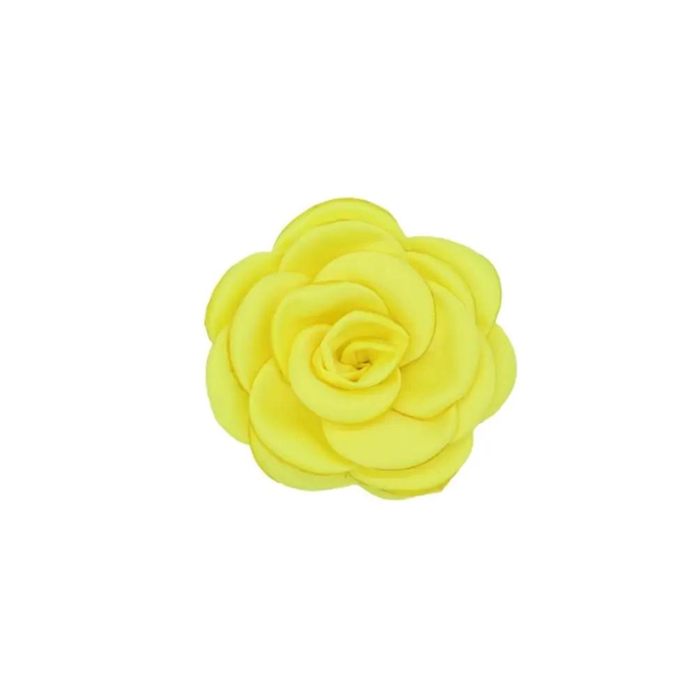 Satin Rose Stoff Künstliche Blume Handgefertigte Kamelienblüte Kleid Dekoration 6cm Boutique Haarschmuck Handgefertigtes Material
