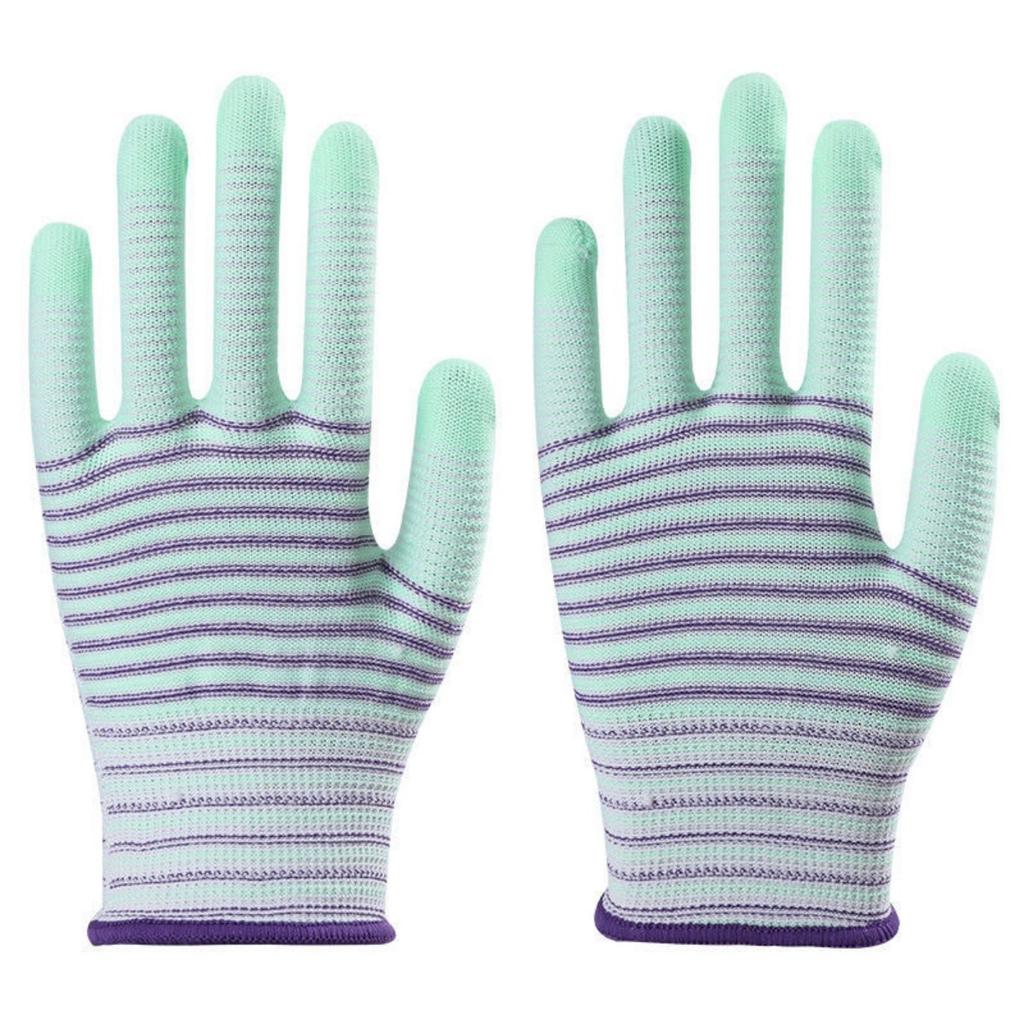 Breathable, Knitted, Protective Gloves, Striped, Anti Slip Gloves, Wear-resistant, Work Gloves, High Elasticity, Nylon Gloves