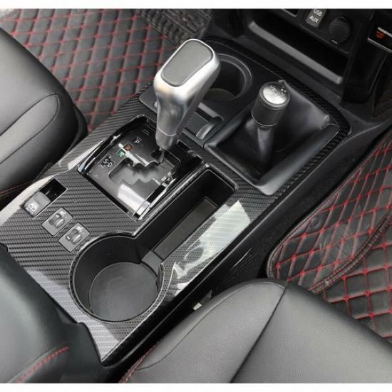 Center Console Gear Shift Panel Decor Cover Trim for 4Runner 2010+ Carbon Fiber