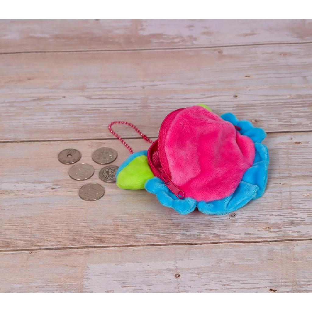 Take-Off Shisa Coin Purse Face Pochette Pink Colorful Plush Coin Case