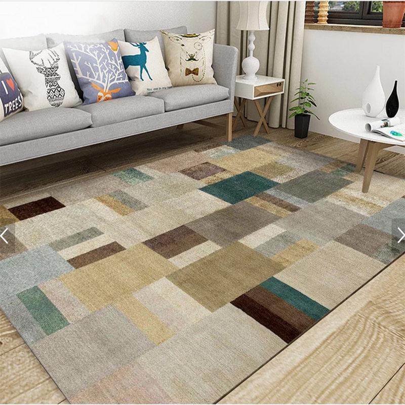 Modern Nordic Rectangular Carpet for Living Room, Bedroom, and Sofa Area