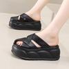 Real soft leather bag head half slippers women's outer wear 2025 summer new thick-soled comfortable fashionable versatile soft-soled slippers