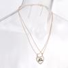 2pcs Per Set Heart Rhinestone Best Friends Engraved Pendant Friendship Necklace