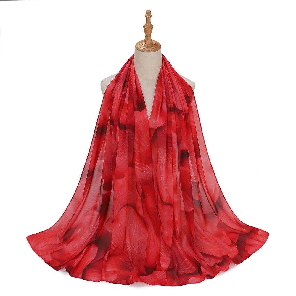 New Designs Printed Hijab Chiffon Scarfs For Women Scarves Muslim Fashion Turbans Malaysian Muslim Hijabs Wraps Ramadan Turban