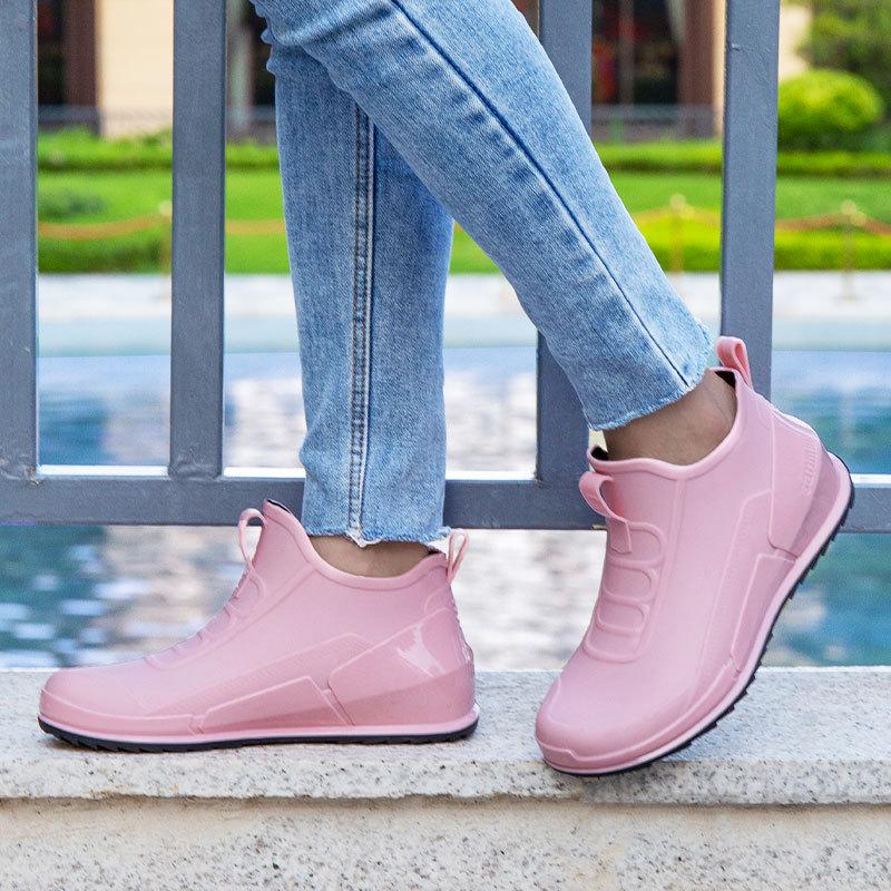 Water shoes low-top rain shoes women's tide short tube shallow mouth girls rain boots spring and autumn fishing rubber shoes