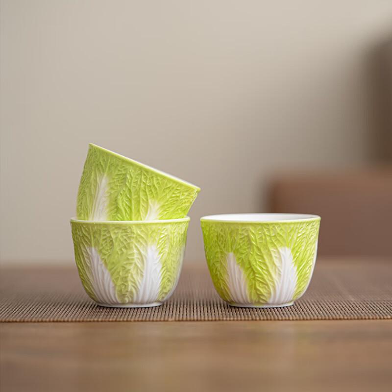 Auspicious Cabbage Ceramic Master Tea Cup Set
