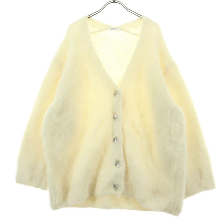 Good Condition SNIDEL Long Sleeve Alpaca Blend Shaggy Knit Cardigan F Ivory SWNT235124 Women s Old Clothes Used