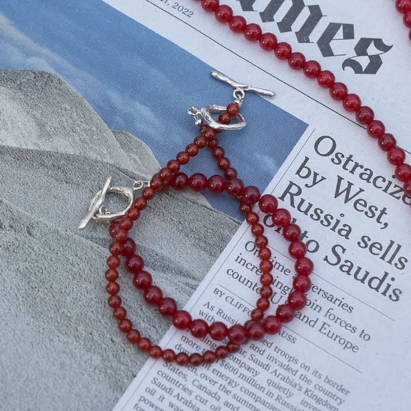 Cotoit Körsbärsröd Jadearmband (4 mm)