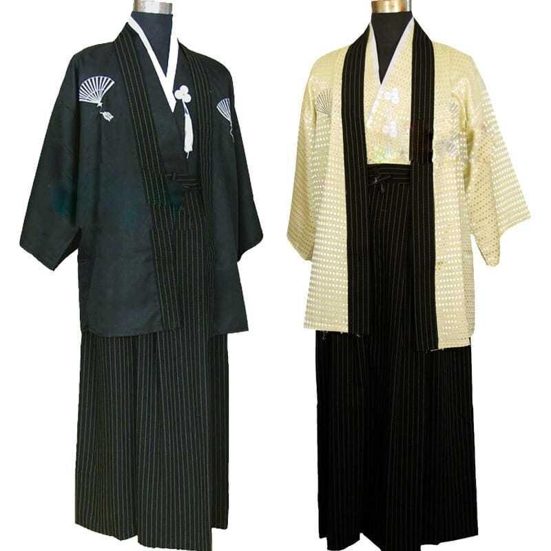 Kimono Anime Samurai da Uomo: Costume Giapponese Tradizionale per Spettacolo