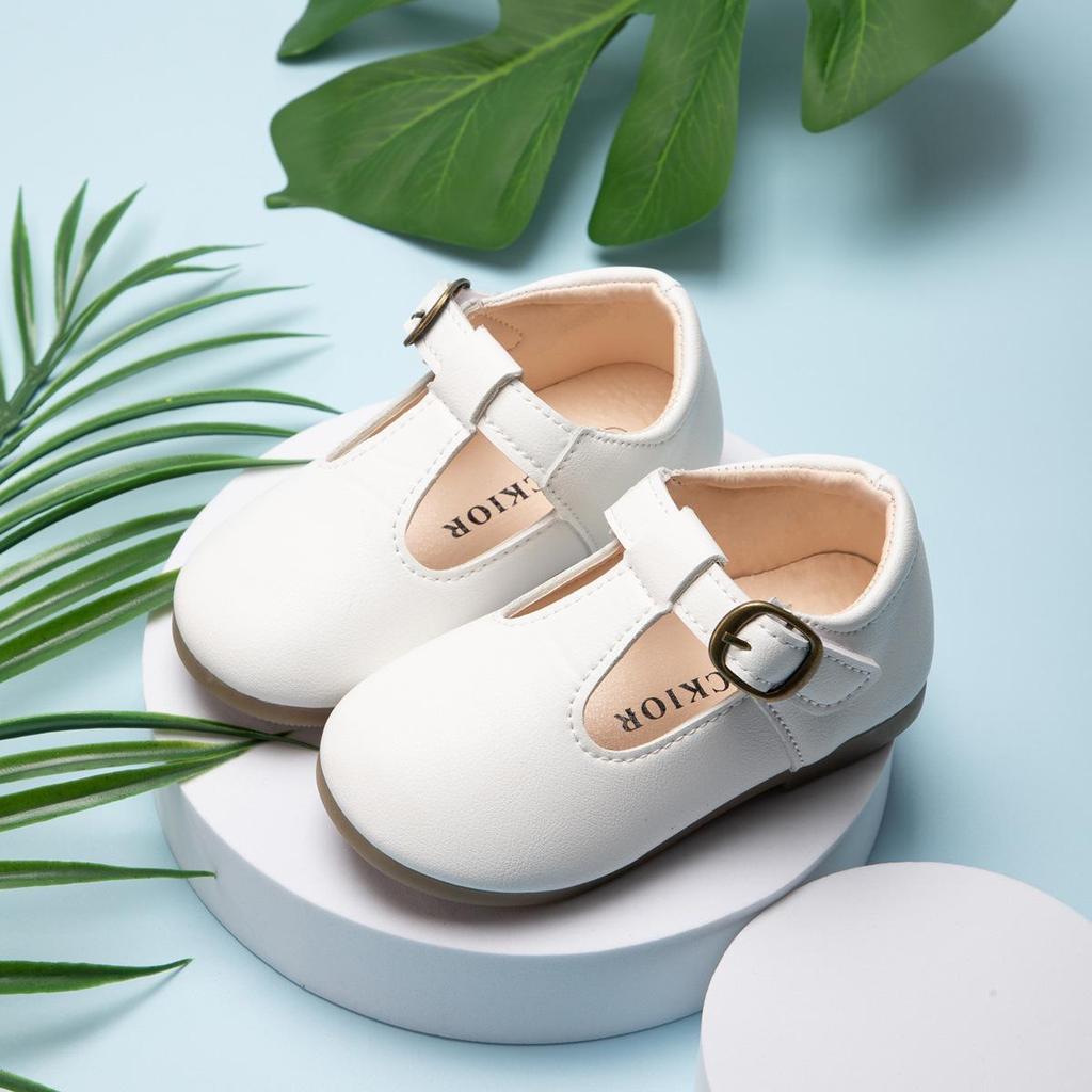 Girls' Comfortable Leather Princess School Shoes - Non-slip Sole