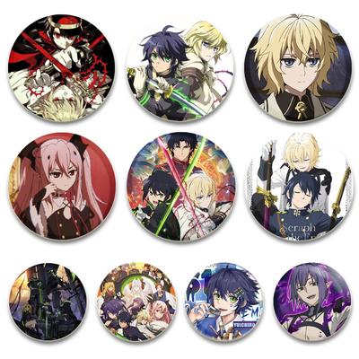 Rajzfilm Stílusú Kitűző Anime Az End Angyala Brossok Hátizsákra Ruhákra Kézzel Készített Kerek Zománc Tűk Ékszerekhez Ajándékok Kiegészítők CLE