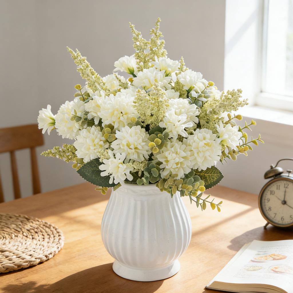 Artificial Flower Lavender Ball Chrysanthemum Combination Brial Bouquet Home Room Table Decora Wedding Valentine's Day DIY Gift