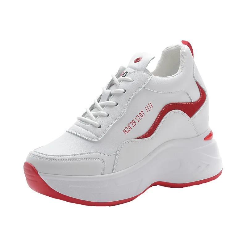 Daddy Shoes 2025 Spring New Leather Surface Single Shoes Women's Thick Sole Height Increase and Thinness Casual Sports Shoes